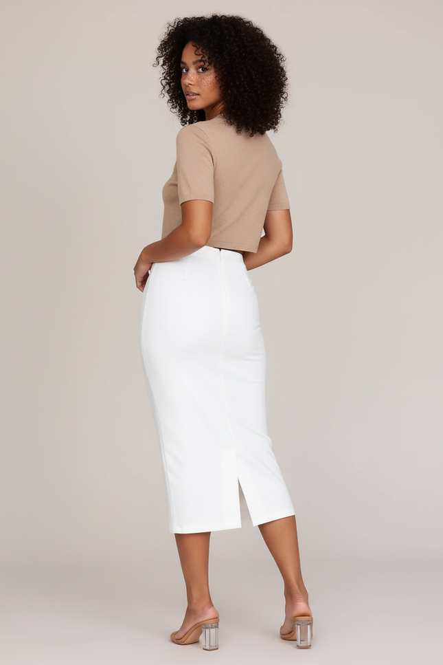 Jupe Crayon Blanche Femme