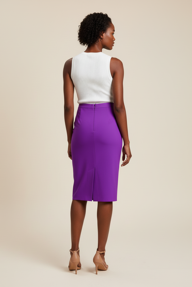 Jupe Crayon Avec Fermeture Eclair Derriere