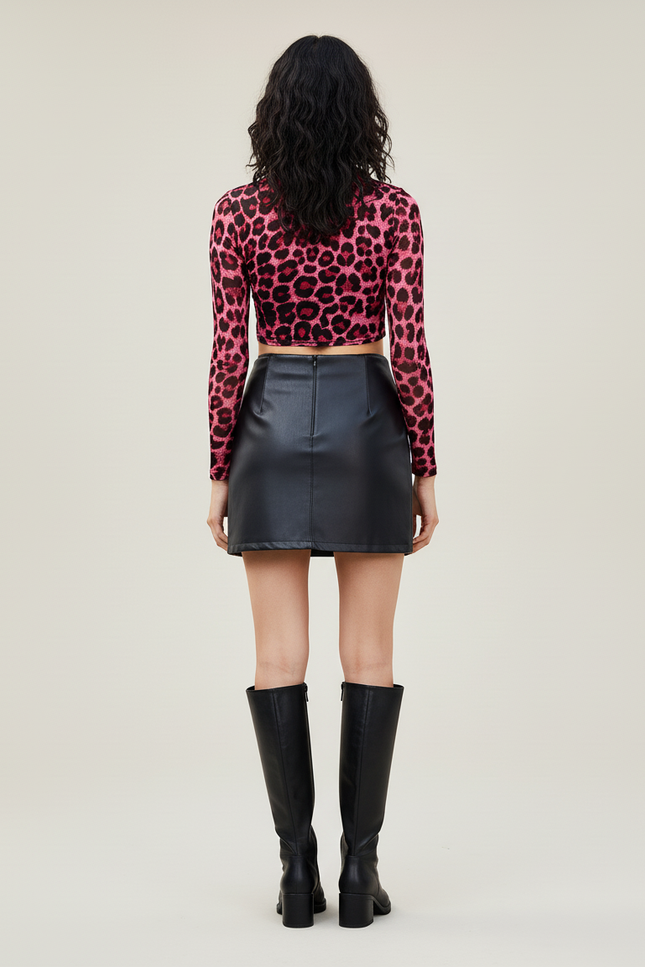 Jupe Crayon Similicuir Fendue Chic