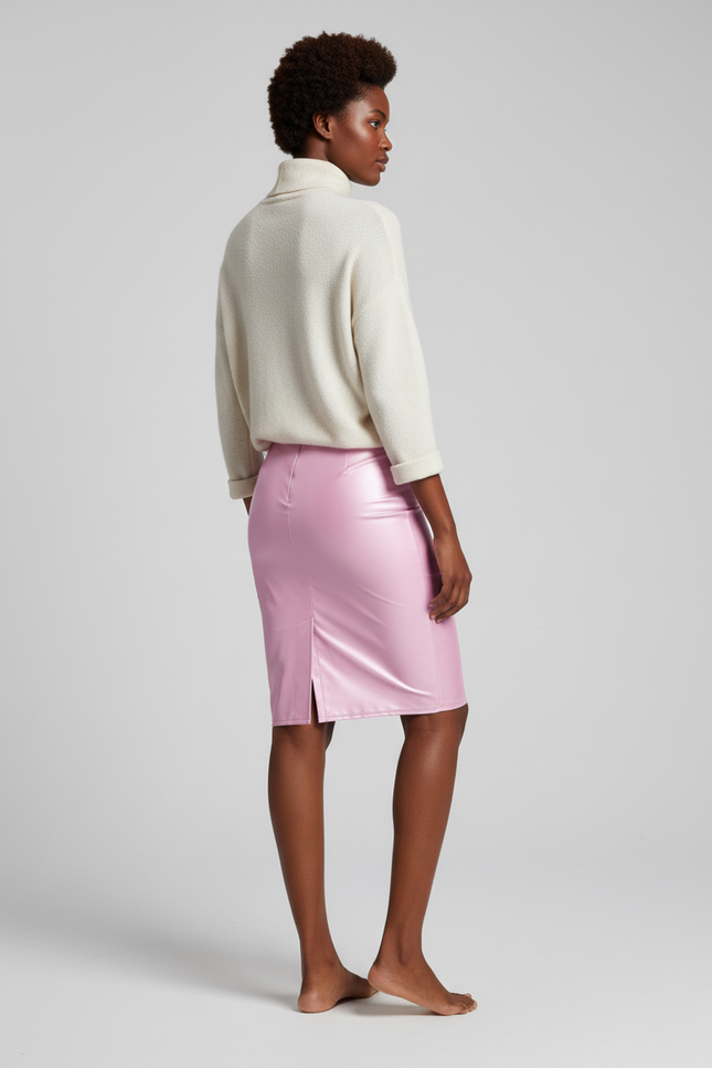 Jupe Crayon Rose Brillante Chic