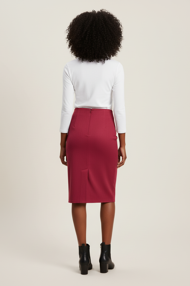 Jupe Crayon Bordeau