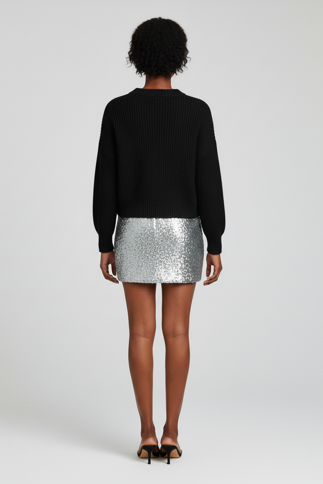 Jupe Crayon Mini Paillettes Chic