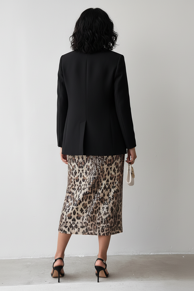 Jupe Crayon Imprimé Animal