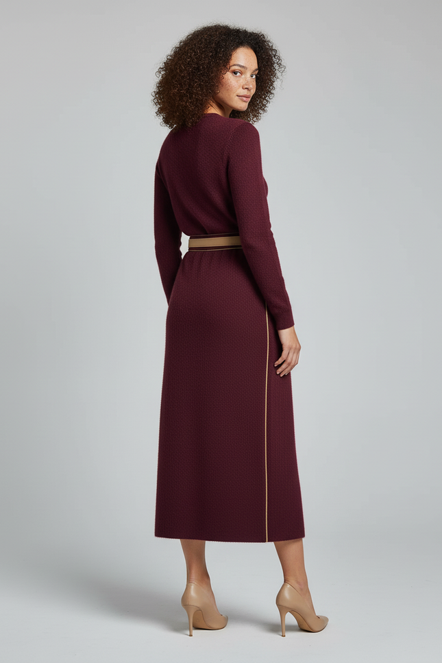 Jupe Crayon Bordeaux Boutonnée Élégante