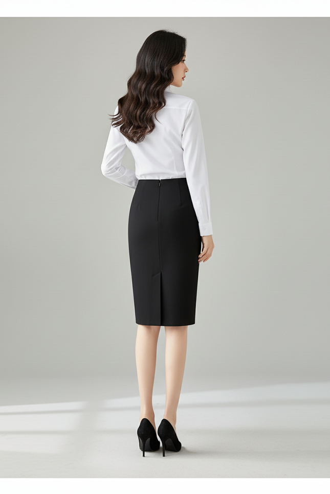 Jupe Crayon Noire Taille Haute Chic