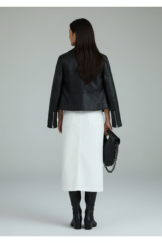 Jupe Crayon Blanc Boutonnée Chic