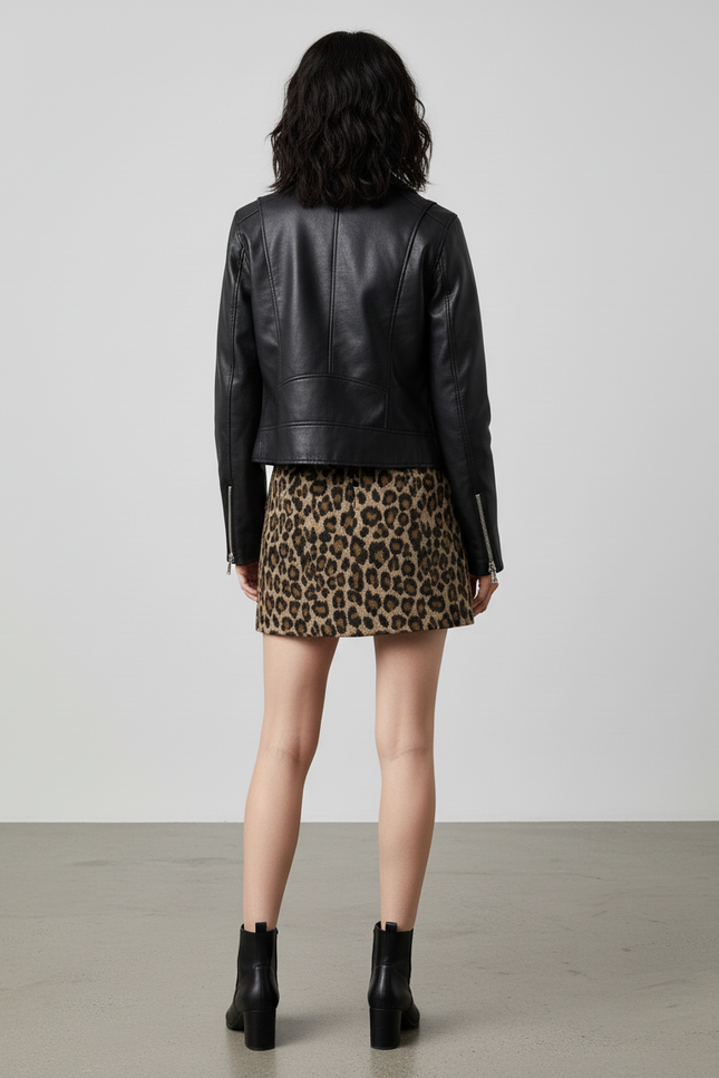 Jupe Crayon Léopard Courte Sexy