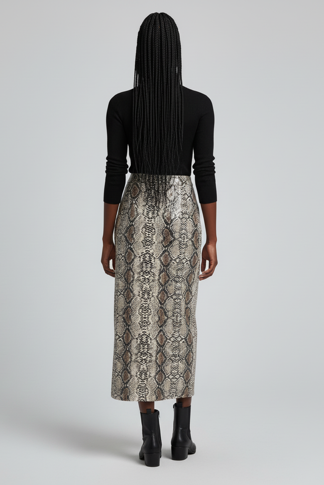 Jupe Crayon Imprimé Serpent Chic