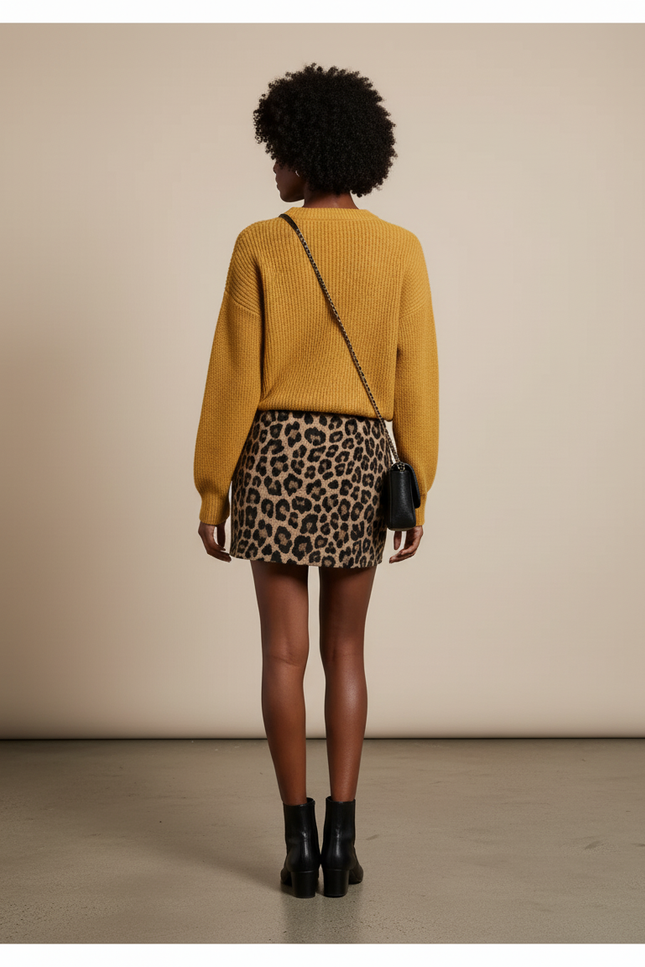 Jupe Crayon Mini Léopard Chic