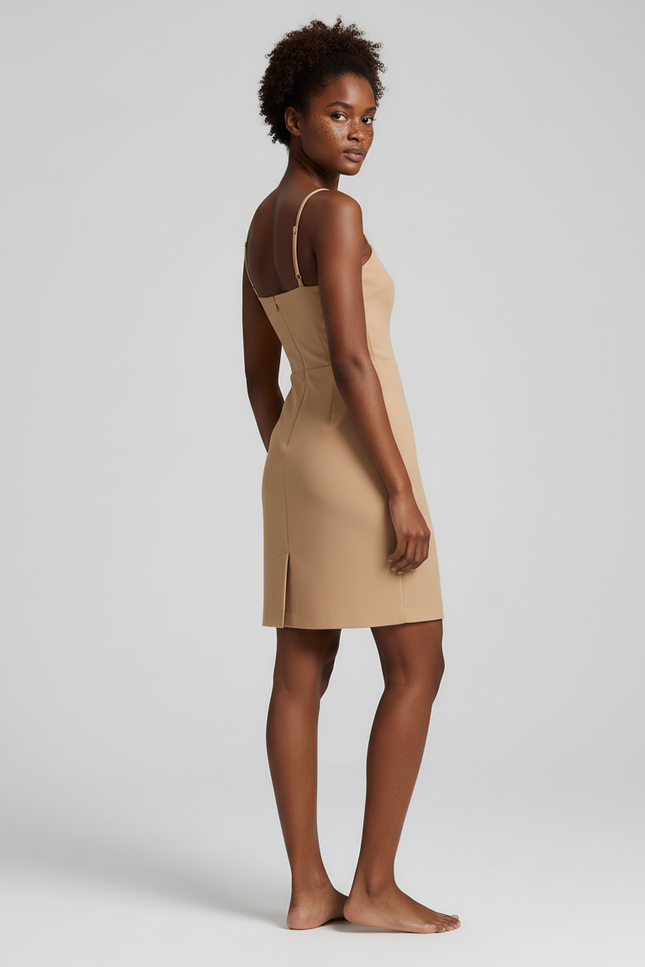 Jupe Crayon Beige Ajustée Élégante