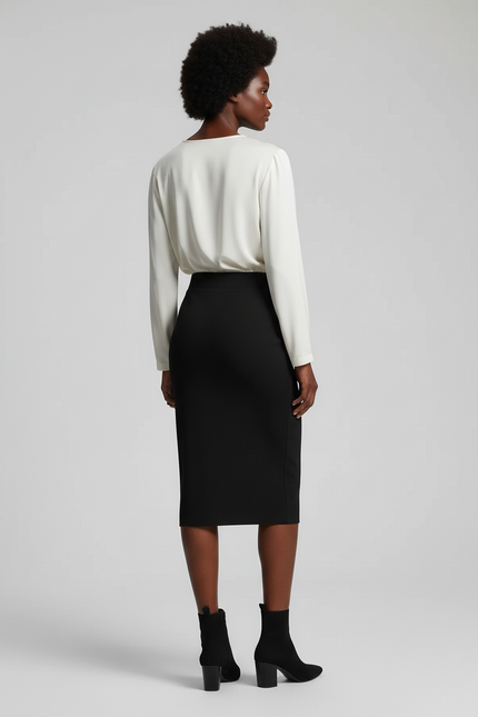 Jupe Noir Crayon Taille Haute