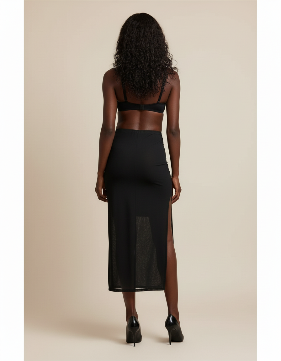 Jupe Crayon Noire Transparente Chic