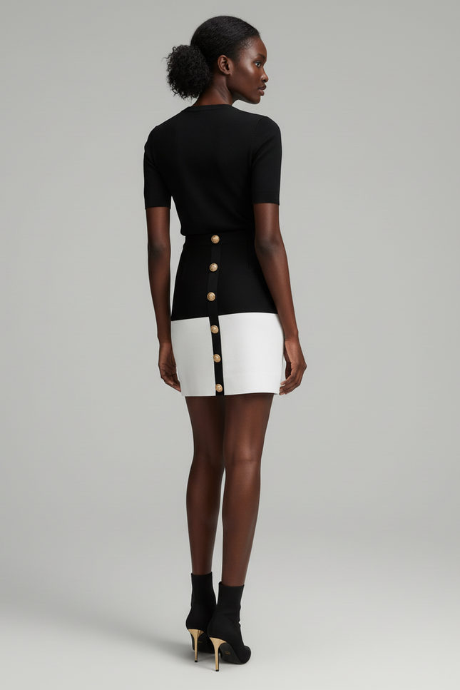 Jupe Crayon Boutonnée Devant