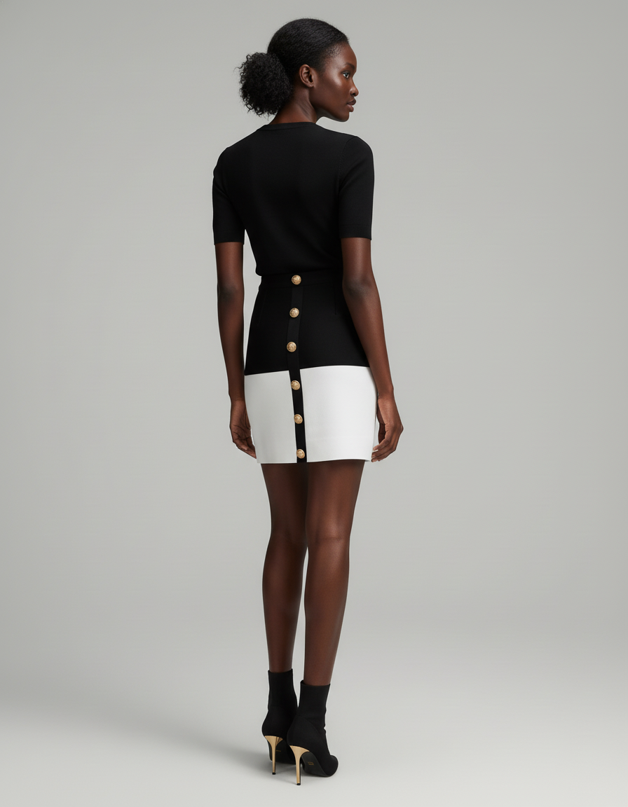 Jupe Crayon Boutonnée Devant