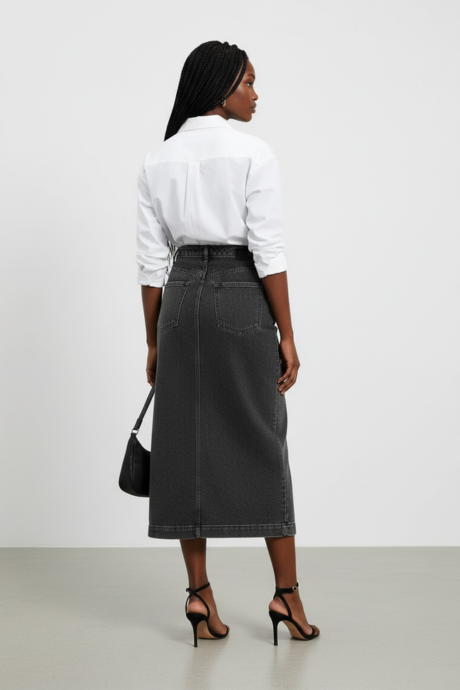 Jupe Crayon Taille Haute Jean