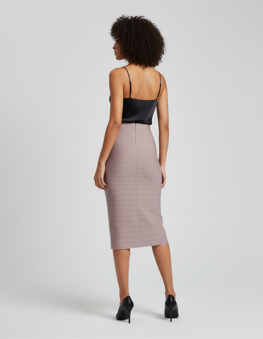 Jupe Crayon Rose Poudré