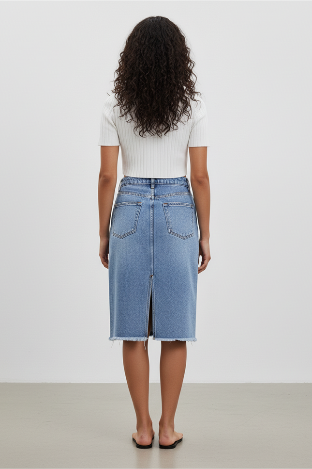 Jupe Crayon Jean Fendue