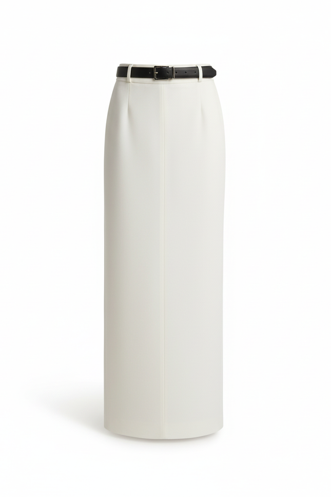 Jupe Crayon Blanche Taille Haute Élégante