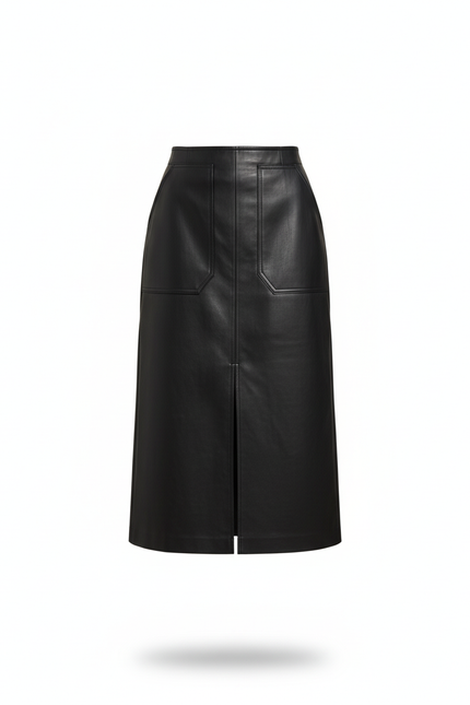 Jupe Crayon Similicuir Fendue Chic