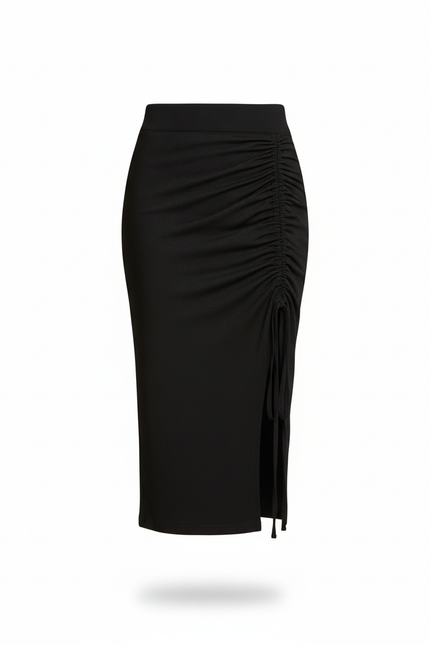 Jupe Crayon Noire Froncée Chic