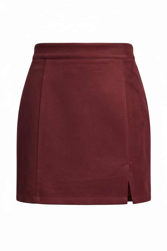 Jupe Crayon Daim Bordeaux Chic