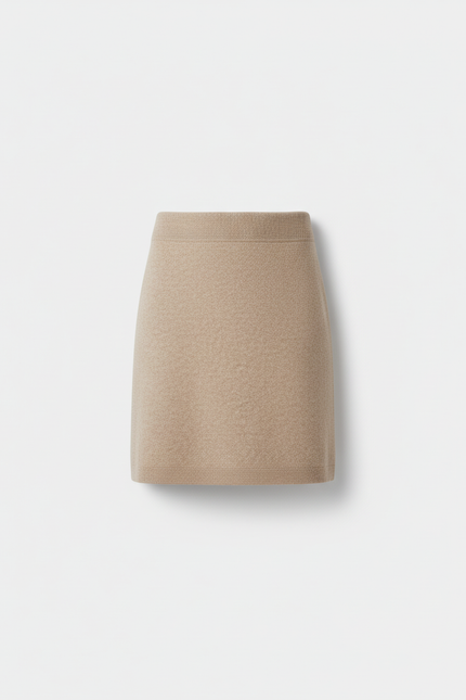 Jupe Crayon Beige Tricotée Chic
