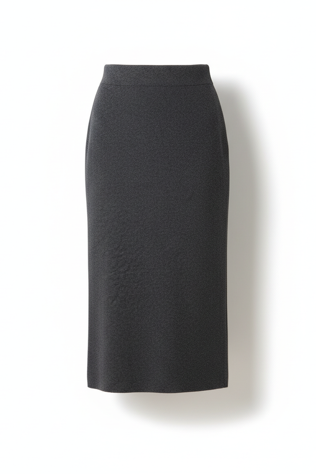Jupe Crayon Gris Tricotée Élégante