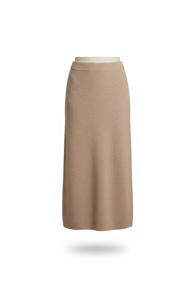 Jupe Crayon Laine Beige Chic
