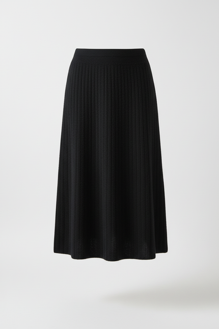 Jupe Crayon Noire Tricotée Élégante