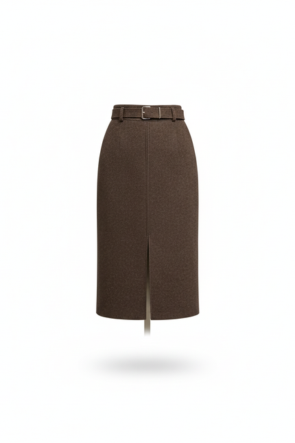 Jupe Crayon Laine Fendue Chic