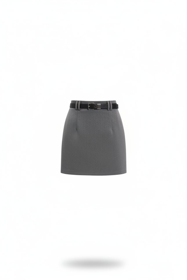 Jupe Crayon Grise Taille Haute Chic