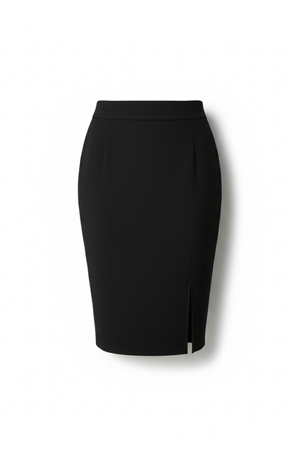 Jupe Crayon Noire Fendue Chic