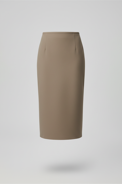 Jupe Crayon Marron Taille Haute Élégante