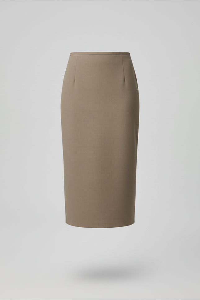 Jupe Crayon Marron Taille Haute Élégante