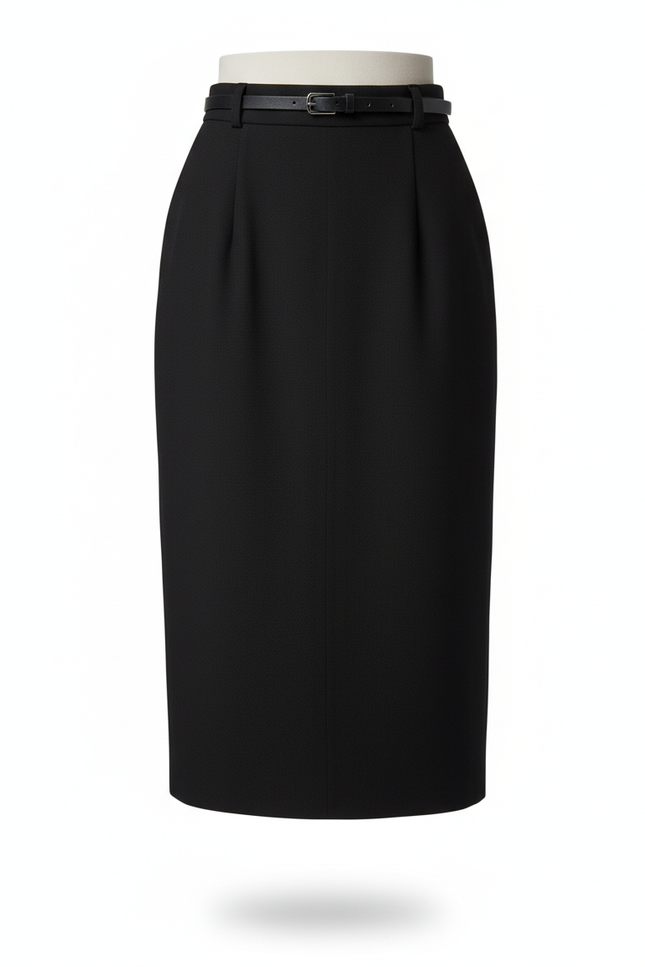 Jupe Crayon Noire Taille Haute Élégante
