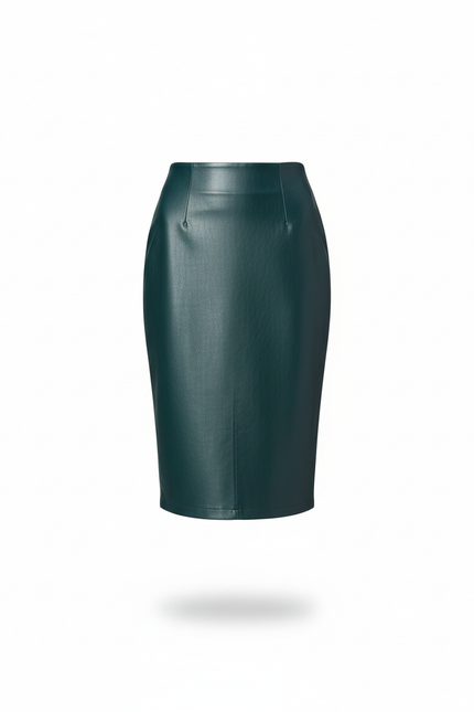 Jupe Crayon Cuir Vert