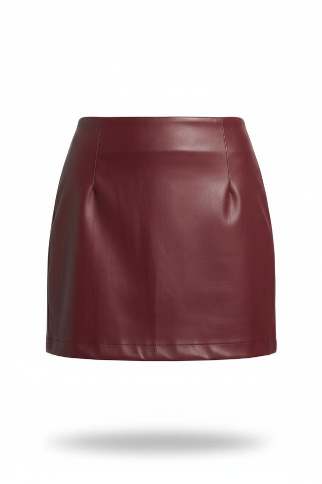 Jupe Crayon Chic Bordeaux Similicuir