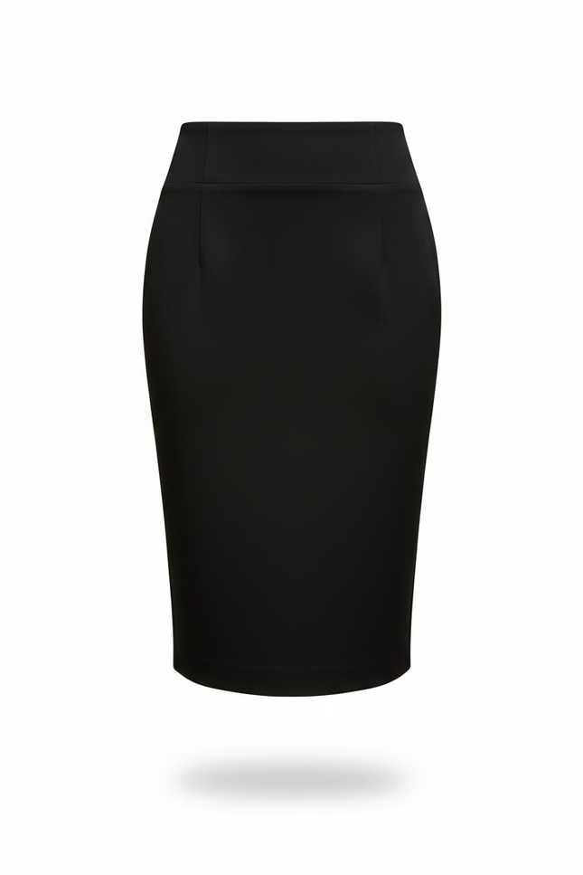 Jupe Crayon Noire Taille Haute Décontractée