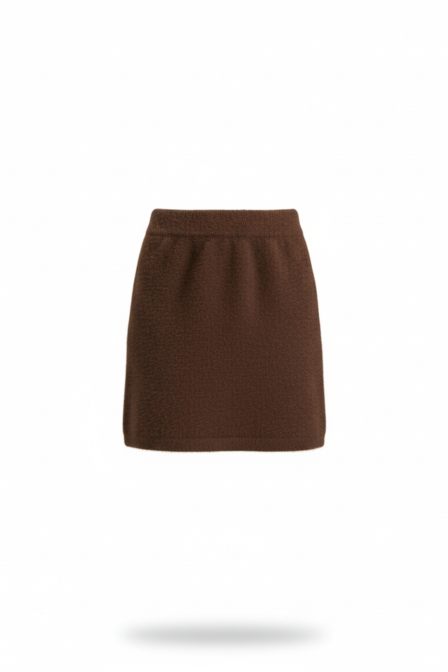 Jupe Crayon Marron Tricot Élégante