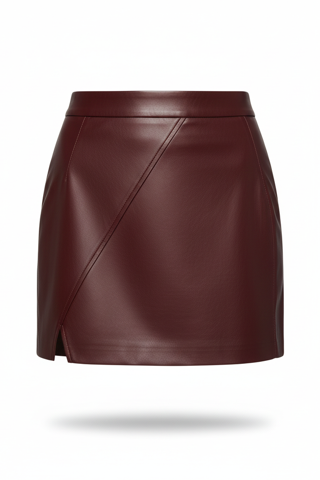 Jupe Crayon Bordeaux Asymétrique Chic