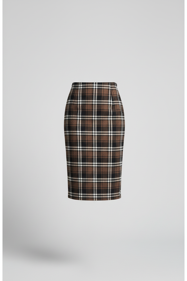 Jupe Crayon À Carreaux