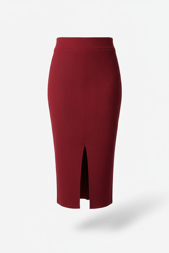 Jupe Crayon Avec Fente Devant