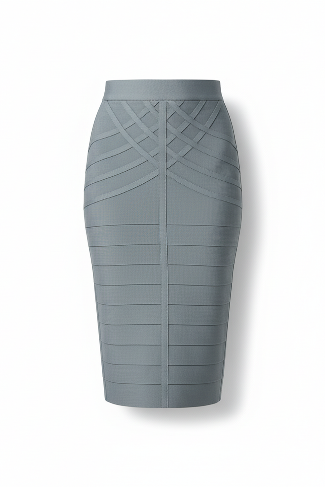 Jupe Crayon Grise Moulante Élégante