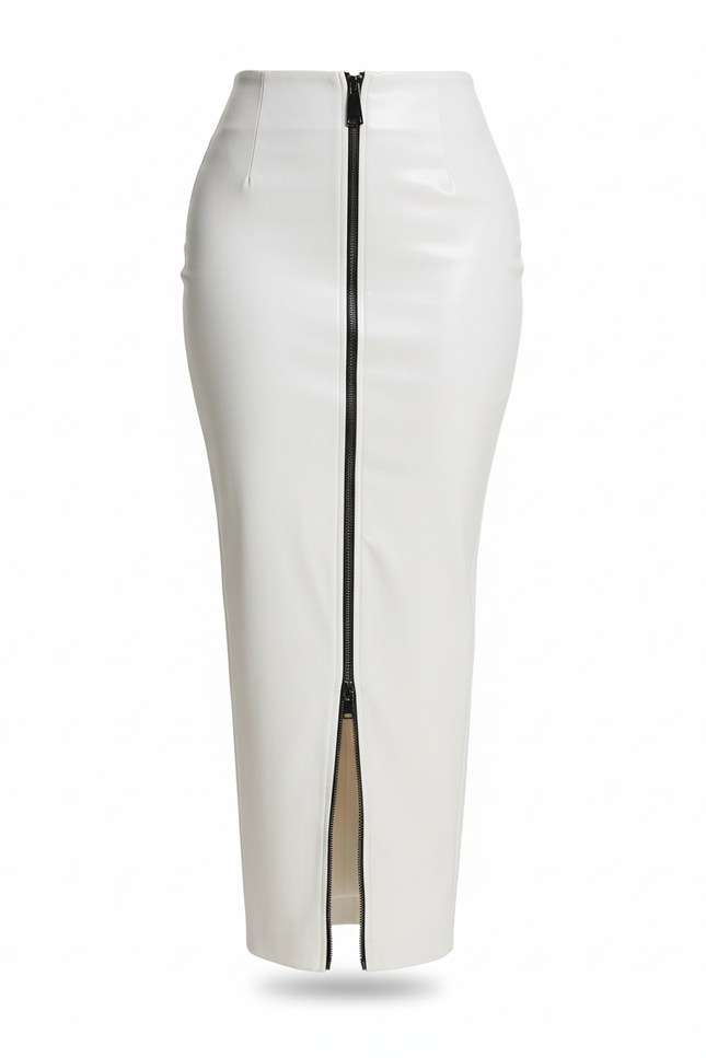Jupe Crayon Blanc Similicuir Chic
