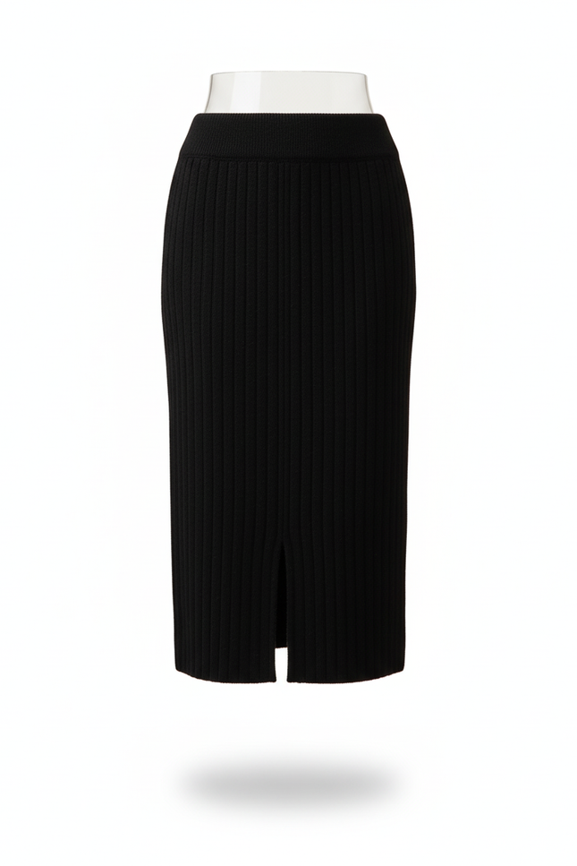 Jupe Crayon Taille Haute Tricotée Élégante