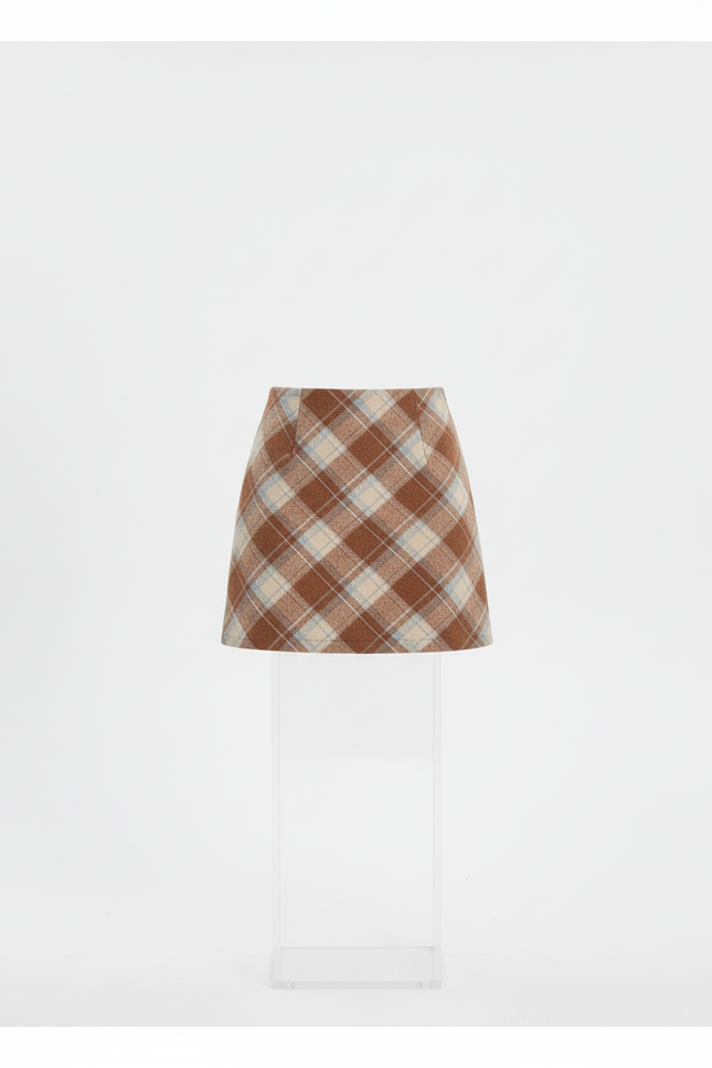 Jupe Crayon Laine Écossaise Vintage