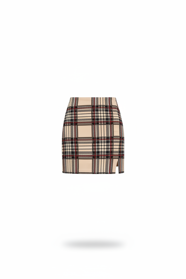 Jupe Crayon À Carreaux Mini Chic