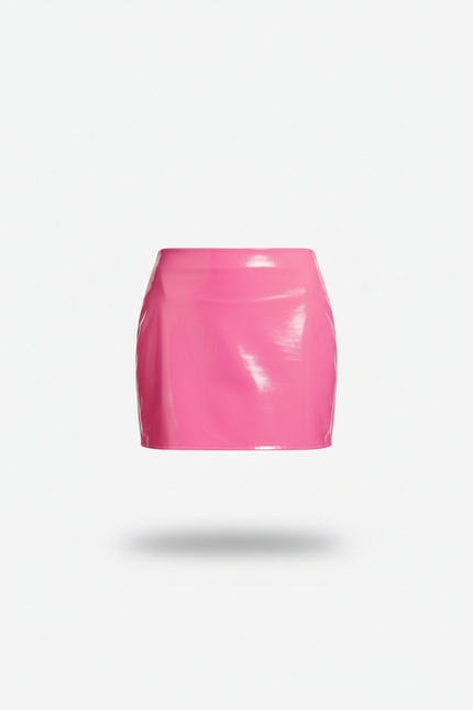 Jupe Crayon Rose Vif Vernie Chic