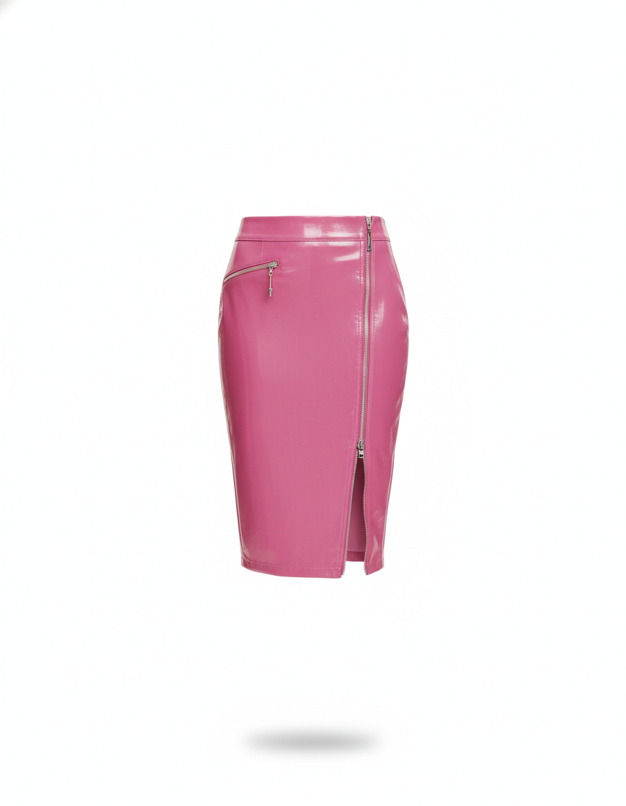 Jupe Crayon Rose Brillante Élégante