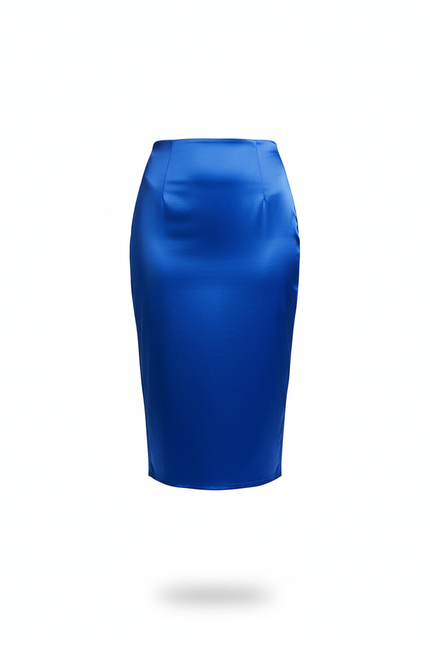 Jupe Crayon Bleue Satinée Chic